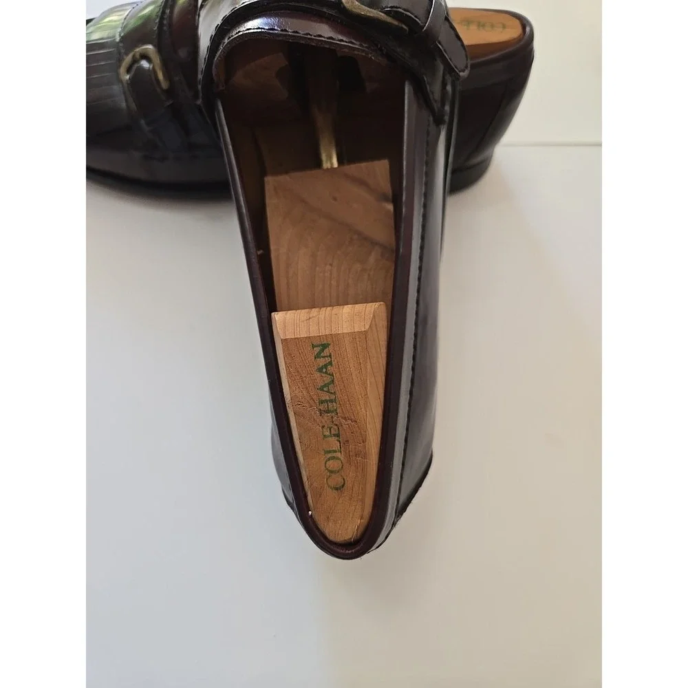 Vintage Cole Haan 8.5 Monk Strap Loafers Burgundy Leather‎ Kiltie Dress  Shoes